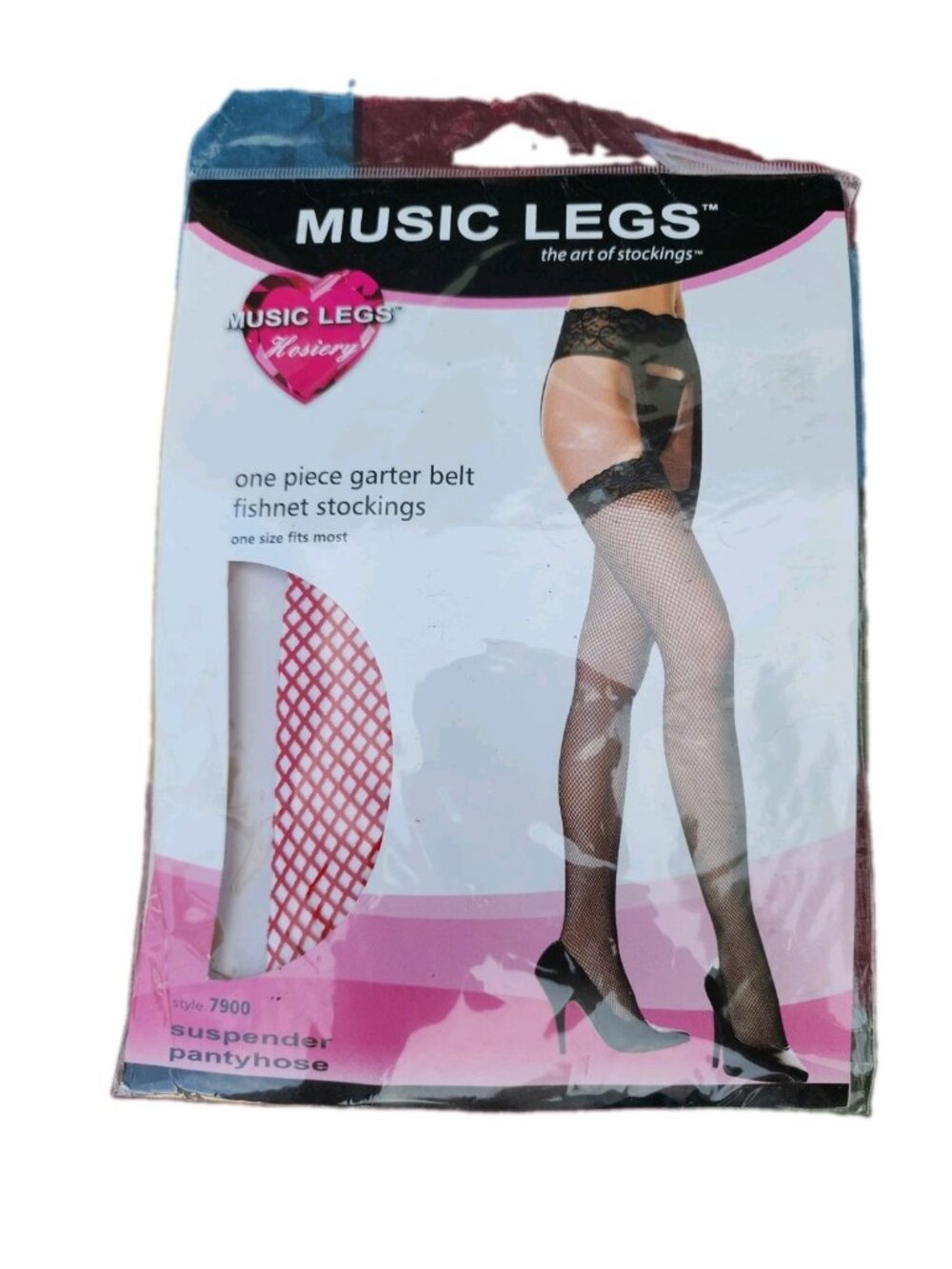 Music Legs Hosiery OnePiece Garter Belt Red Fishnet Stockings Suspender Pantyhos